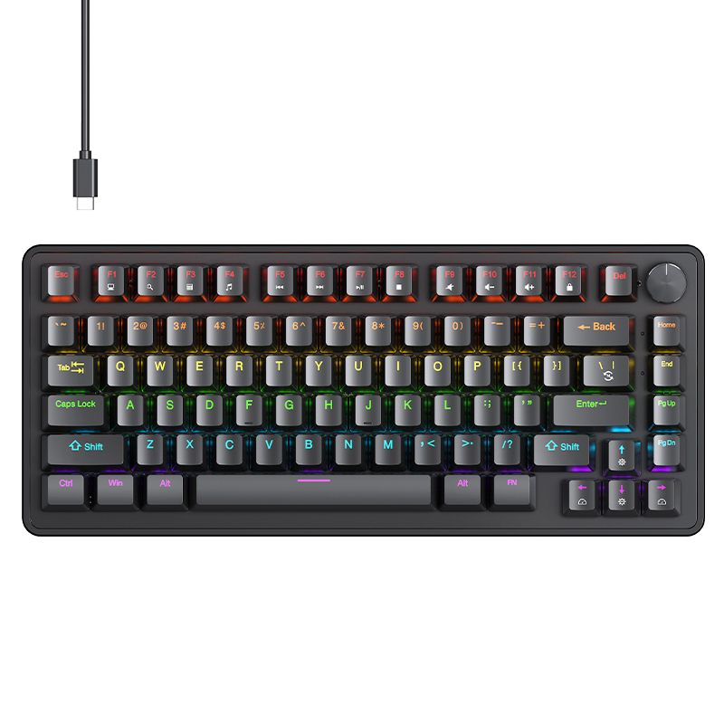 Keyboard Gaming Blue Switch - APAYADO K82 75% Wired Mechanical Keyboard