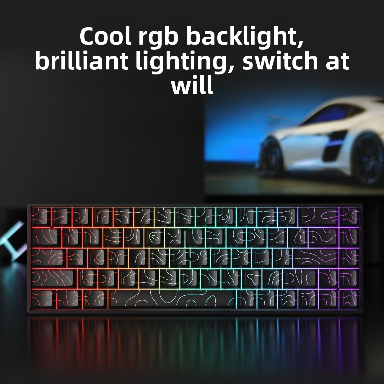Teclado 60% Wireless Bluetooth - Keyboard Gaming Blue Switch review and price